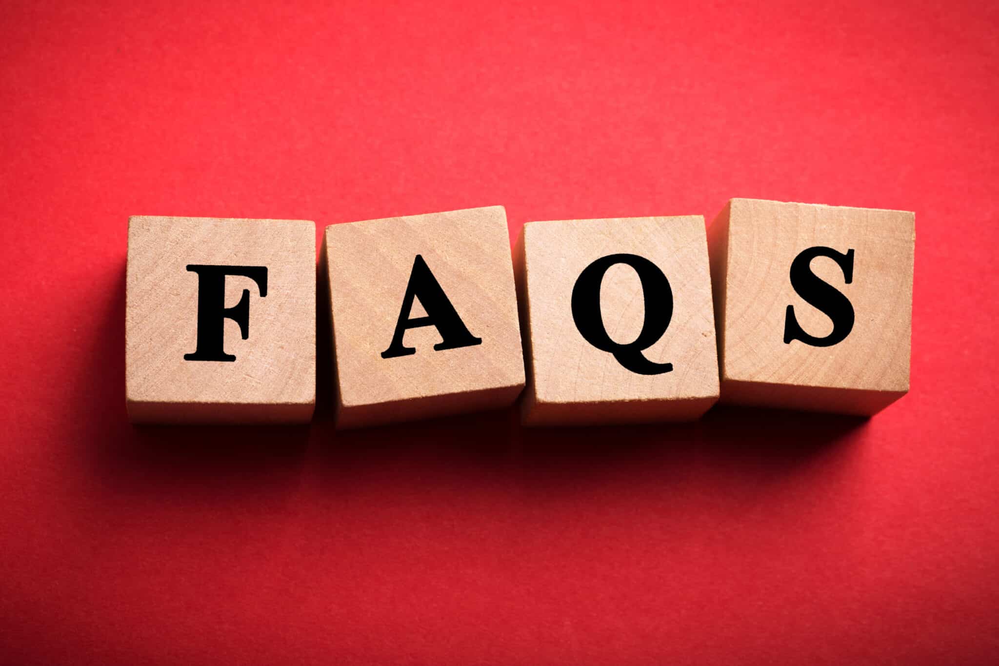 FAQS Text Wooden Blocks isolated, AC Drain Line.